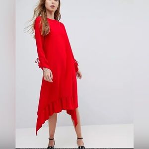 ASOS midi red dress